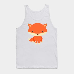 Cute Kawaii Red Fox Kids Children Art Illustration Story Book Fantasy Woodland Animal Tank Top